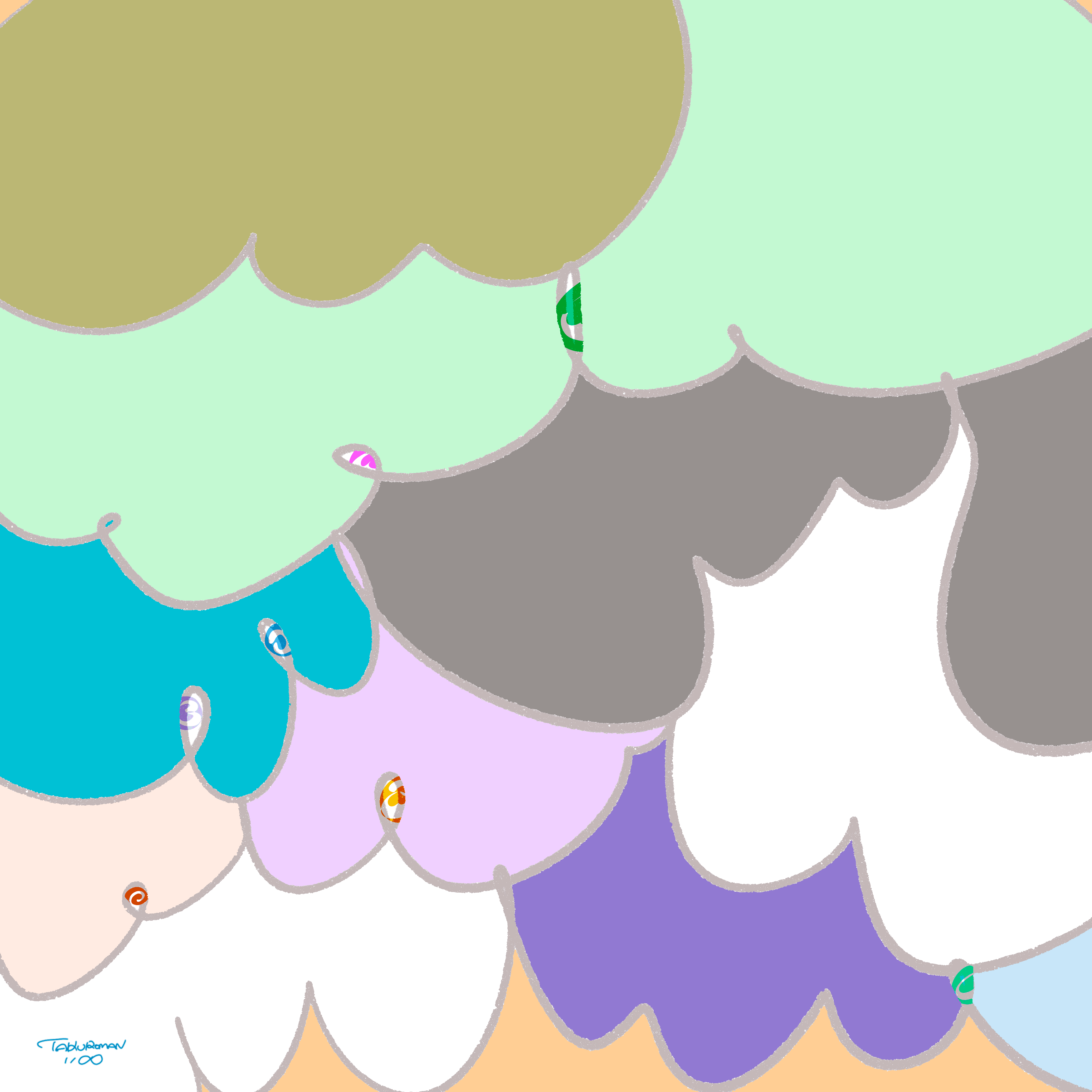 雲と羊と大切なひと  “Clouds, Sheep, and You”  Inspired by COCOTONO’s 昼寝中  “Daytime sleeping under the sky”