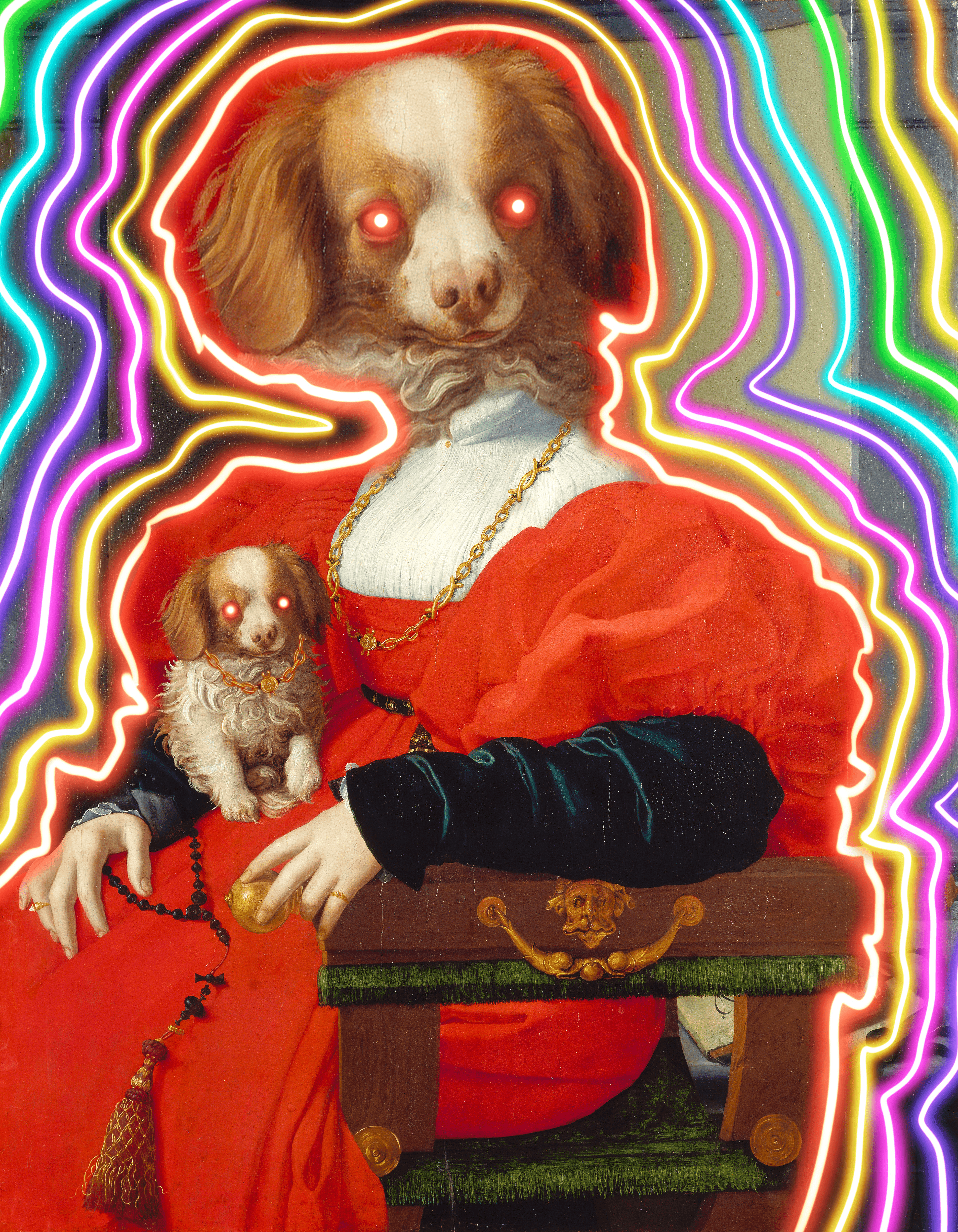 Angnolo Bronzino, Bildnis einer Dame in Rot
