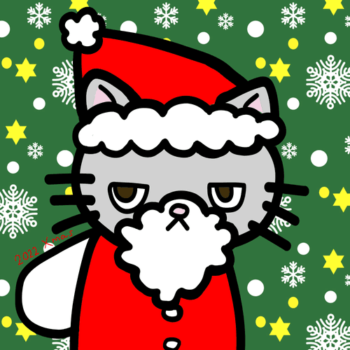 moody cat "Merry Christmas"