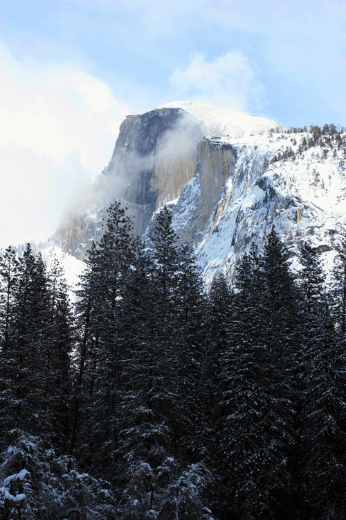 Winter Half Dome Rising