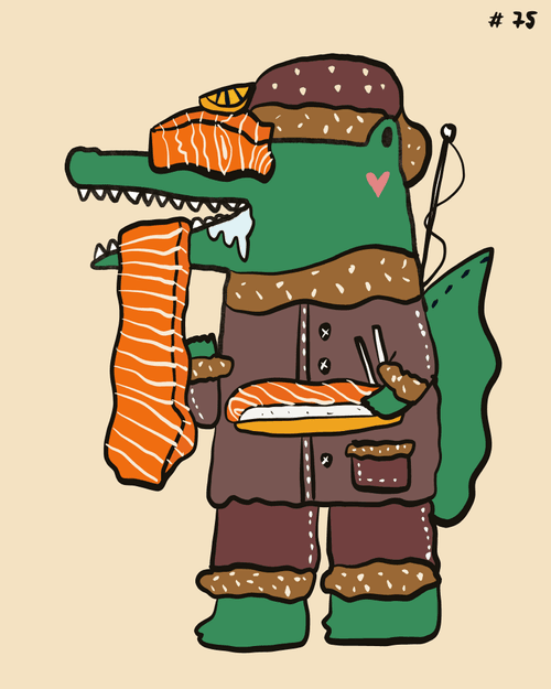 75 Croco eat Salmon