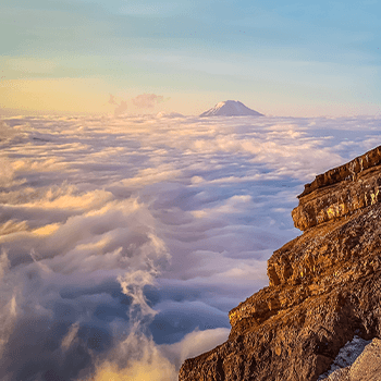 Sunrise above the clouds