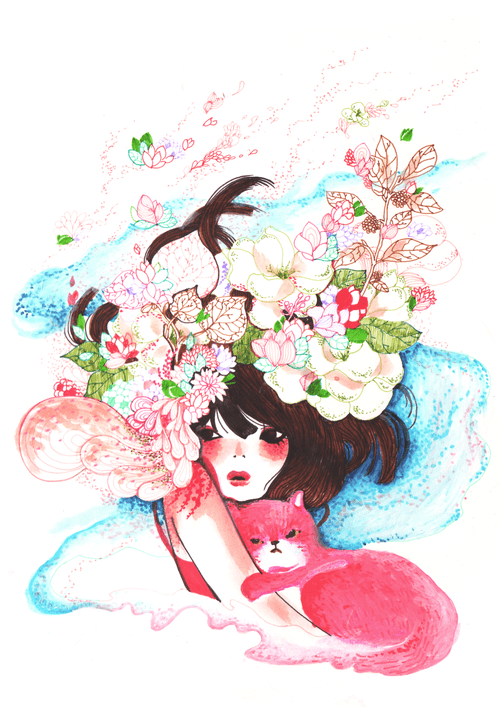 Flower on open sea