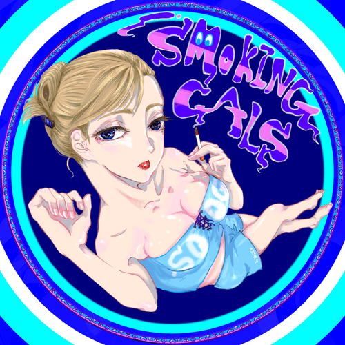 smoking gals blue