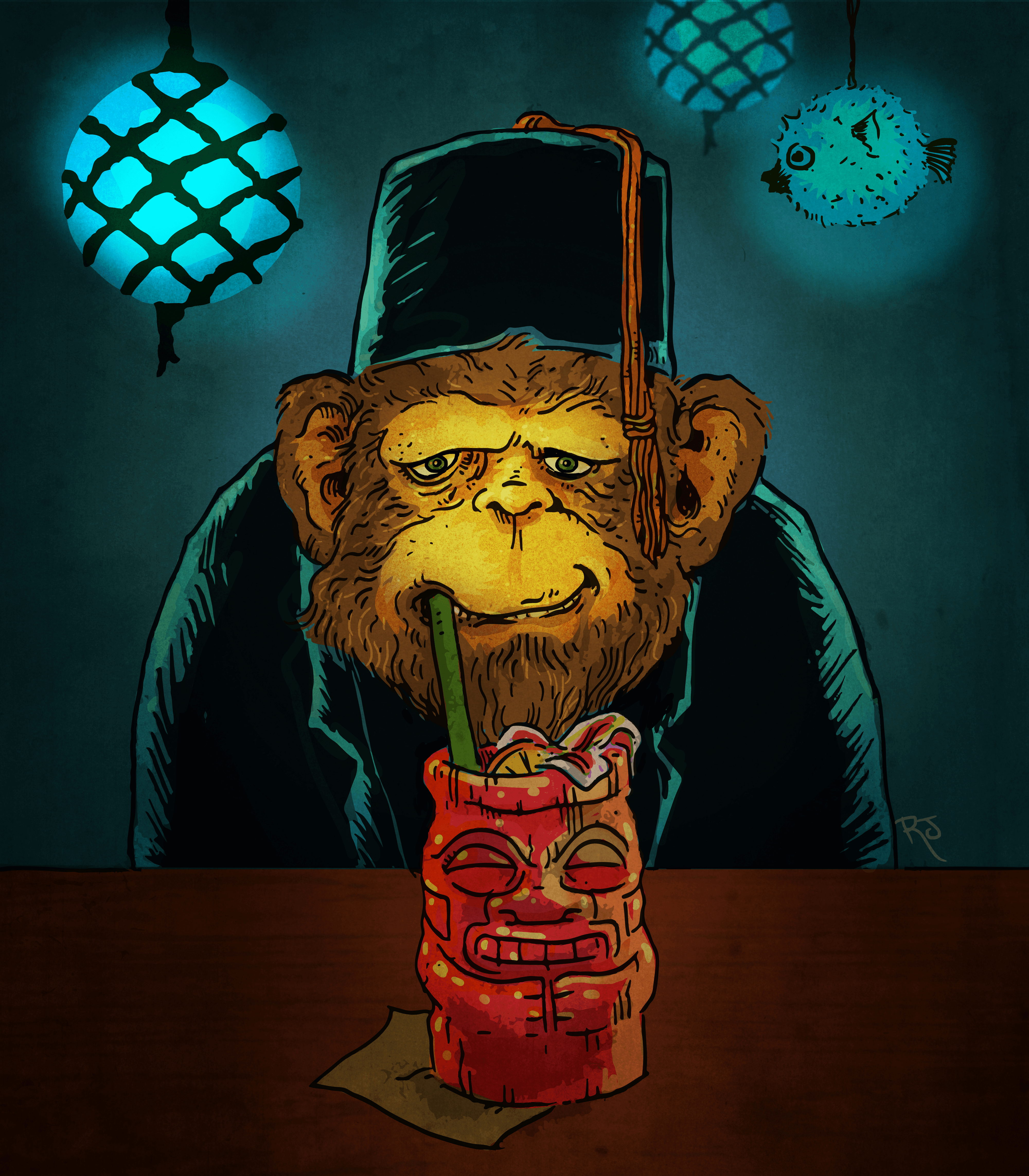 Sippin' Chimp #3