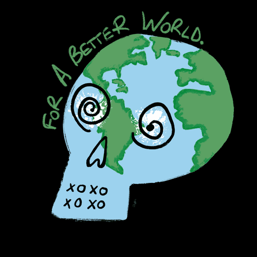 World Skull ArtWork - FOR A BETTER WORLD