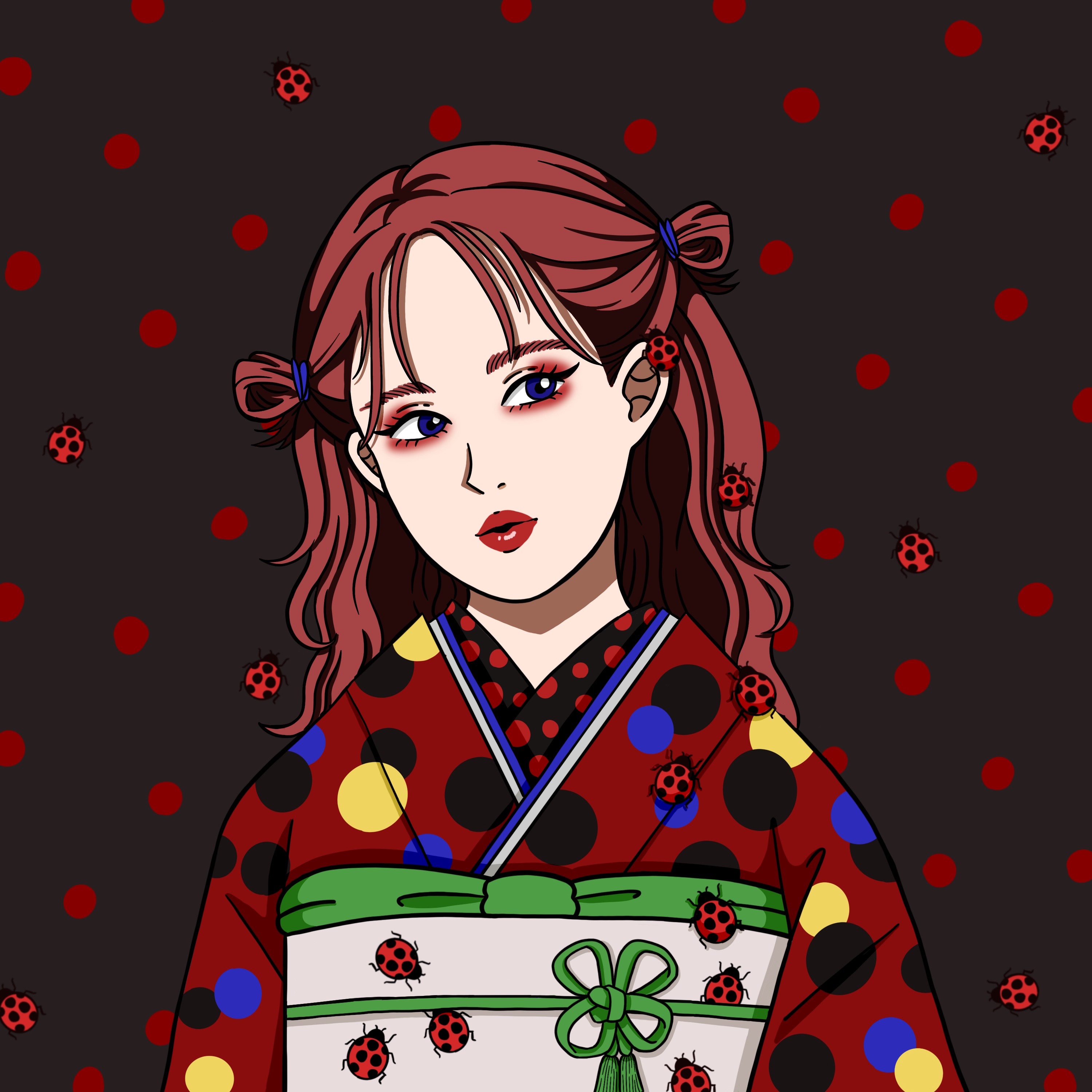 Pop Kimono Art #030 天道虫 Ladybug