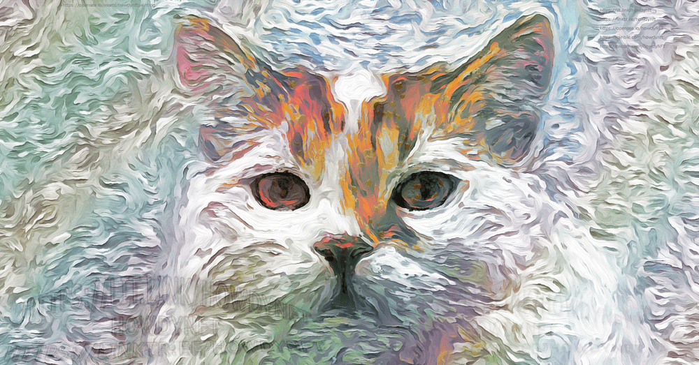 003 Scottish Straight Cat Oil Painting Canvas howdyNFT 油彩画(油画