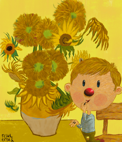 Crazy Kid Van Gogh - Sunflowers