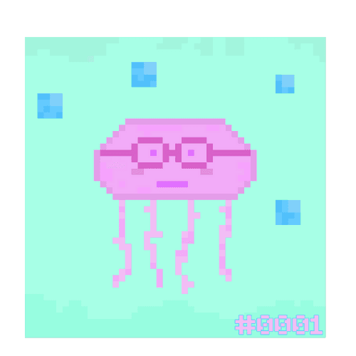 Crypto pixel -  Nerdy Jellyfish - #0001