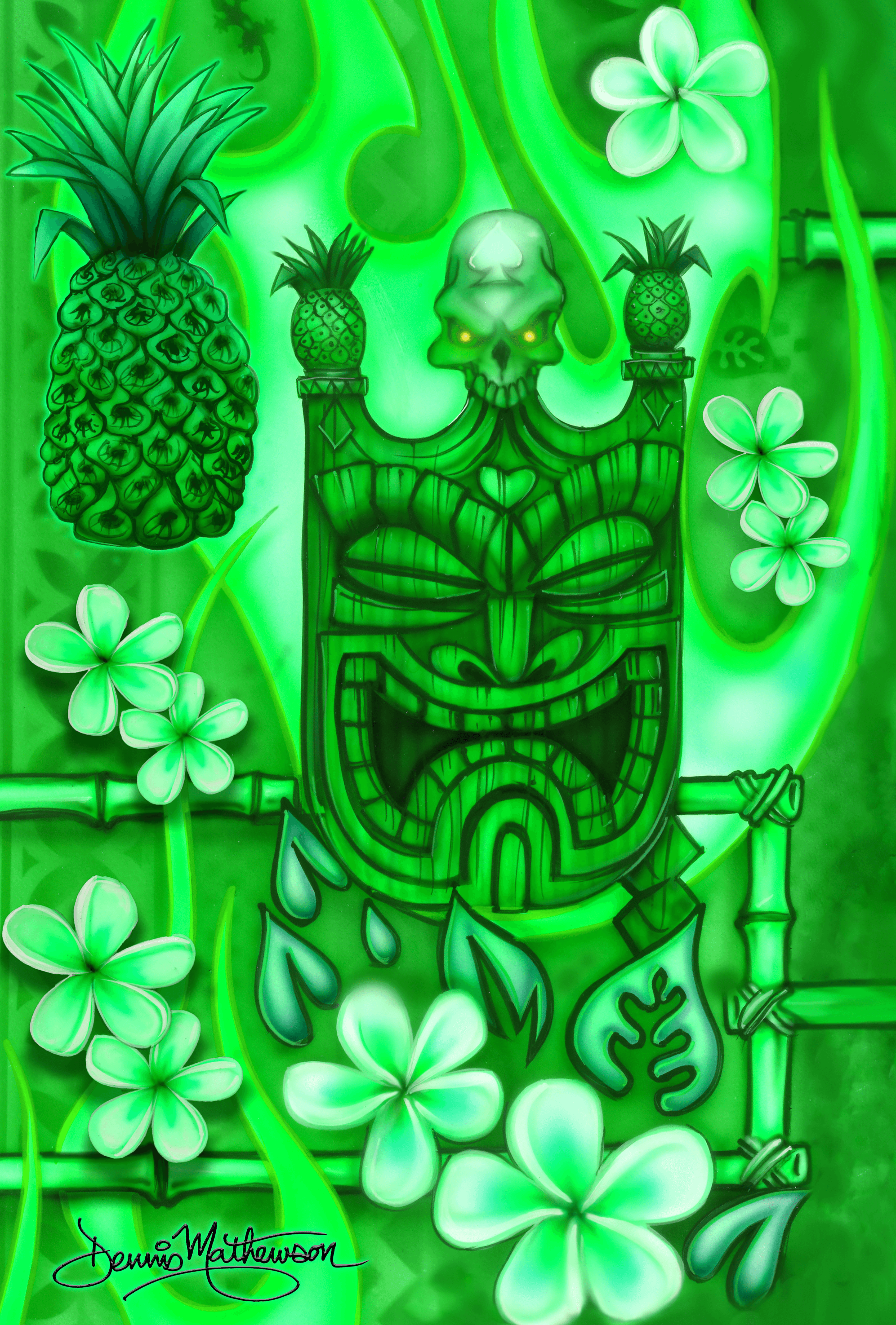 Aloha Tiki Green