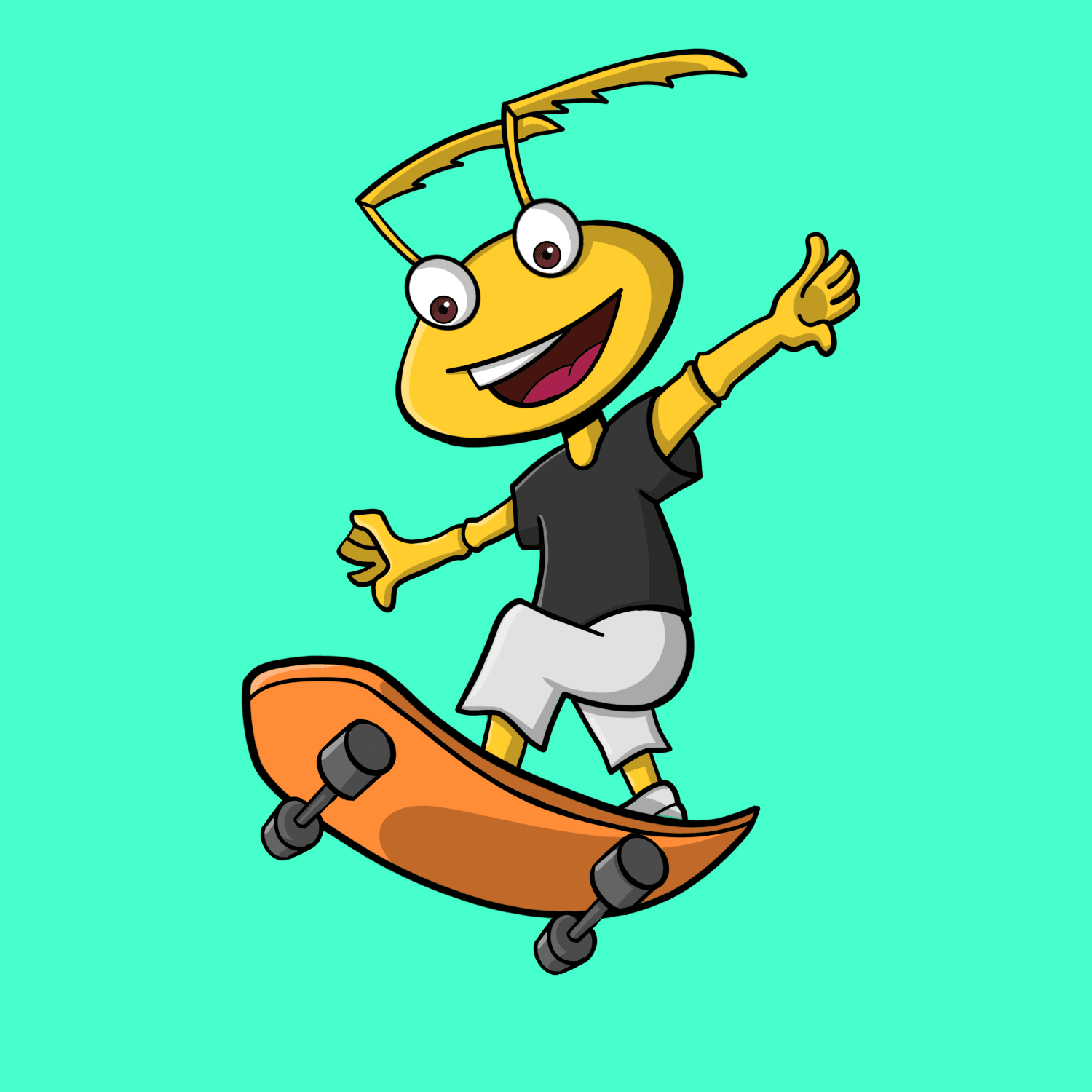 Herman The Crypto Ant Skateboarding