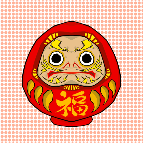 CryptoDarumArt #025 Super Red