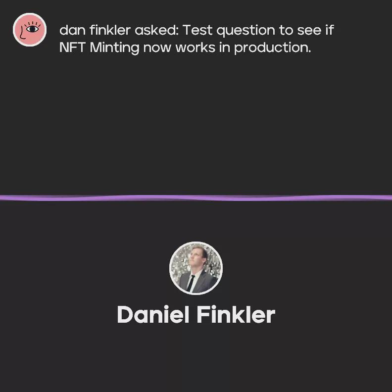 Daniel // Test question to see if NFT Mi...