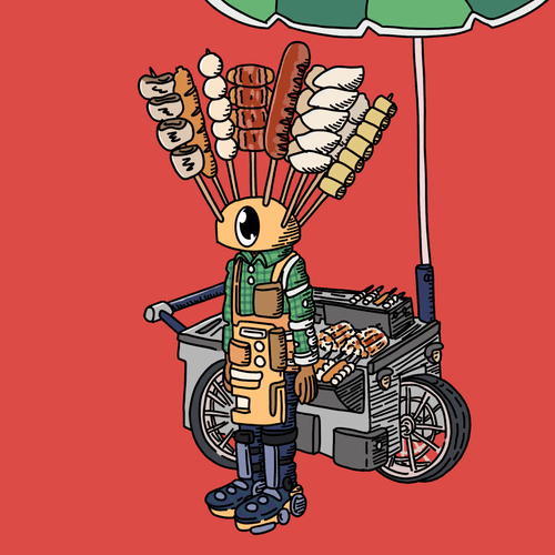 Streetvendor one eyed guy #00216