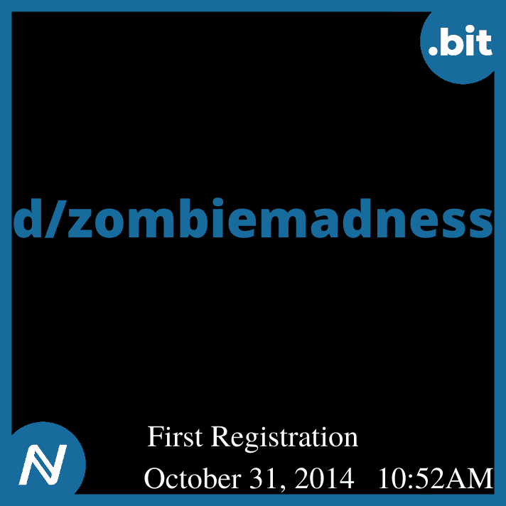 d/zombiemadness || Oct. 31, 2014 || Namecoin Domain