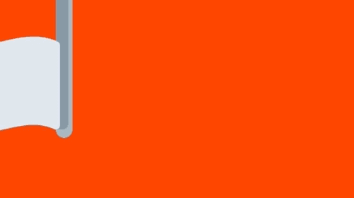 Orange background upside down white flag in corner