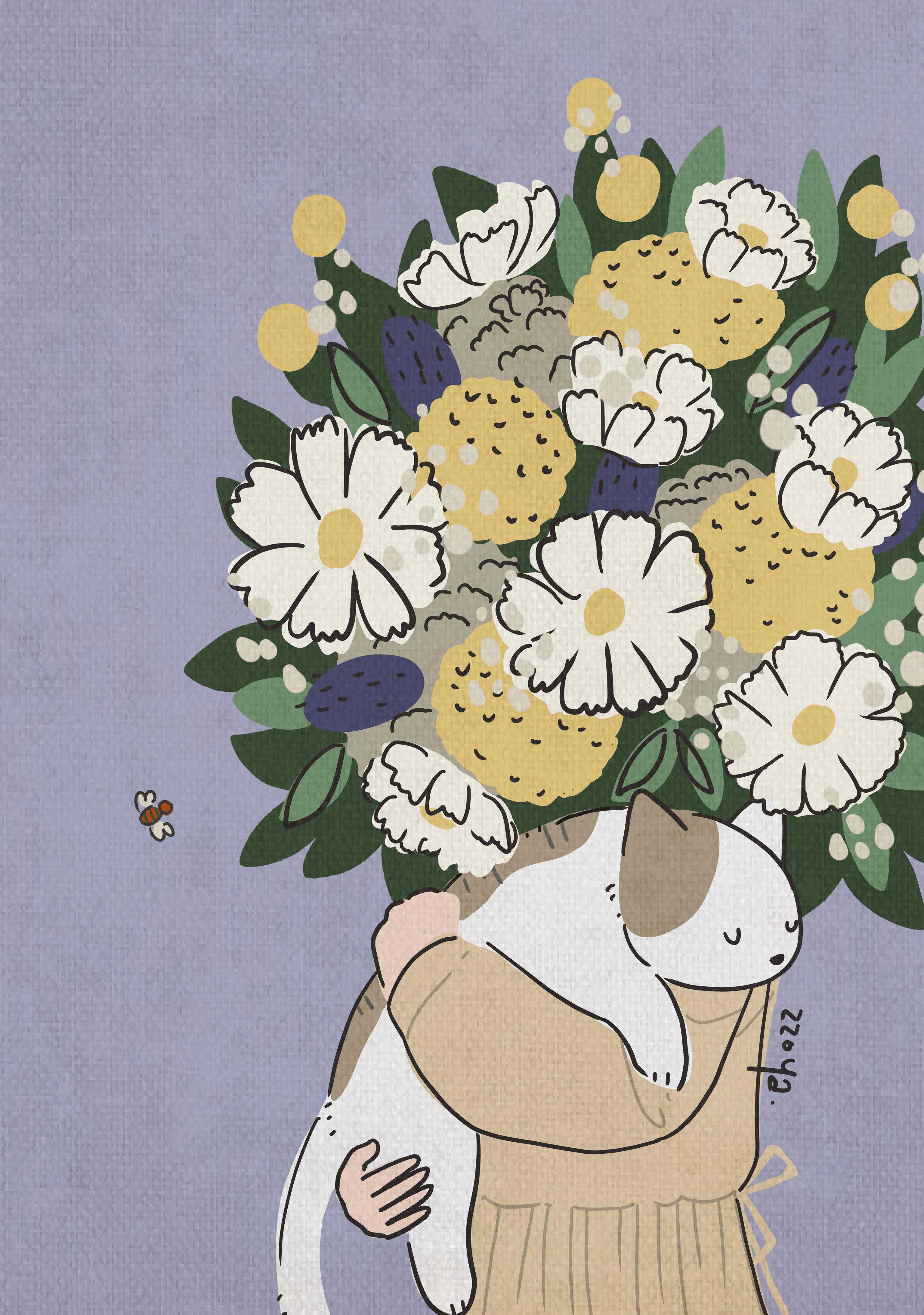 Cat and Flower 06
