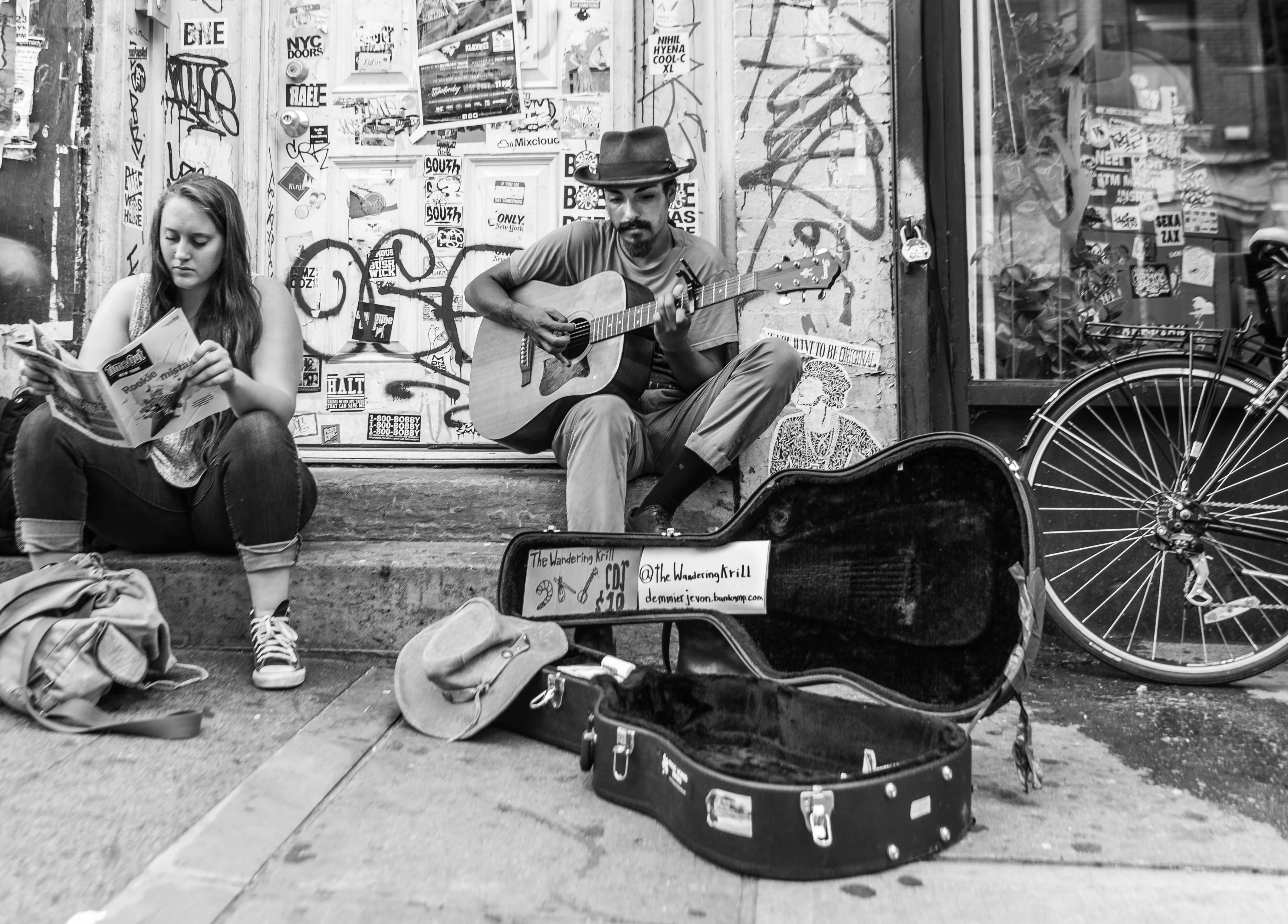 Street Musician by the Subway in Greenwich Village
