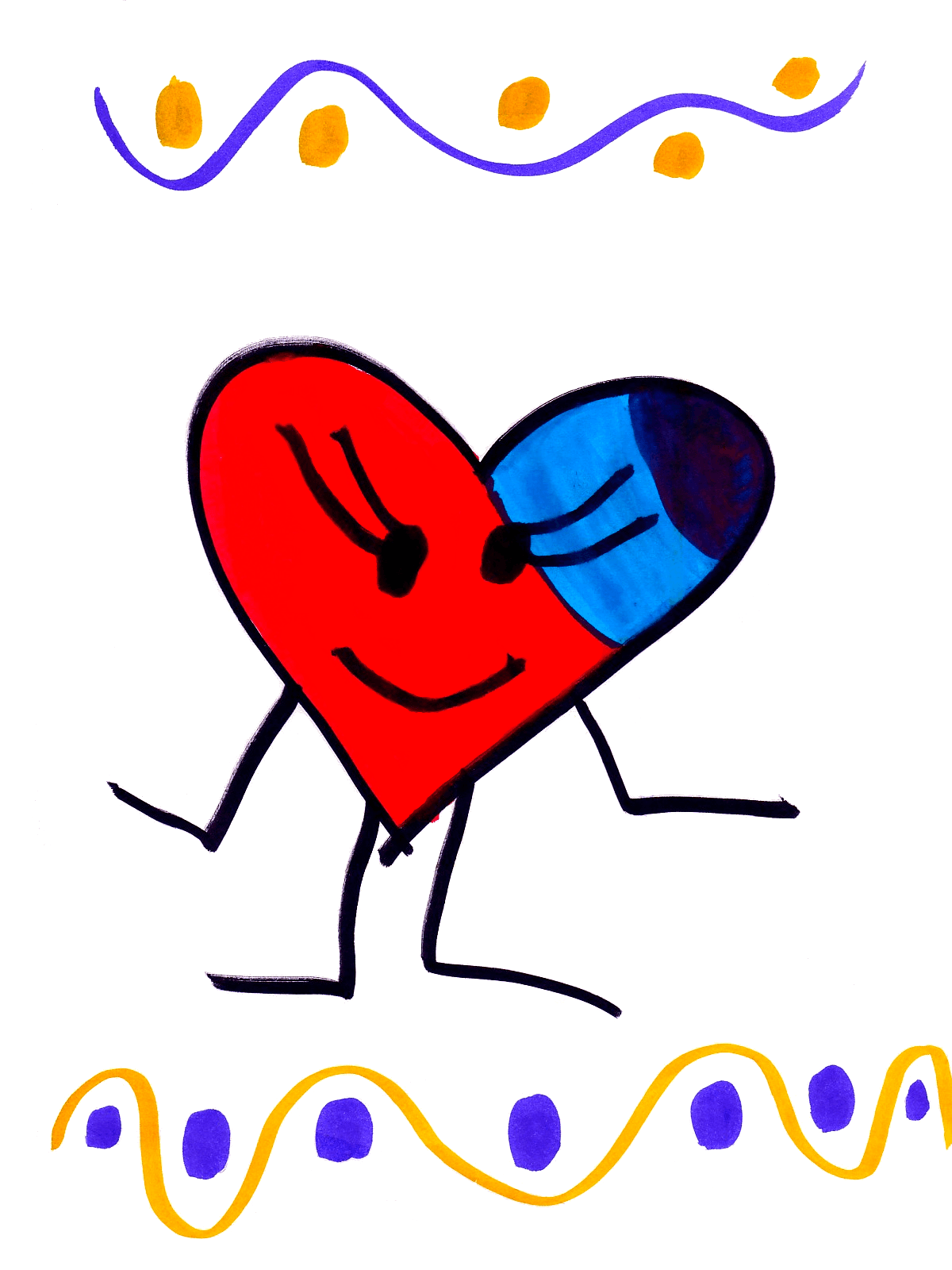 Red Blue Purple Heart