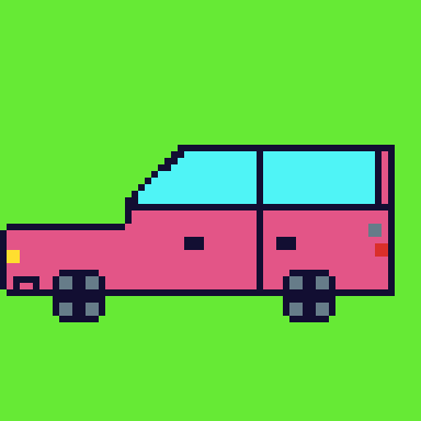 pixel pink car