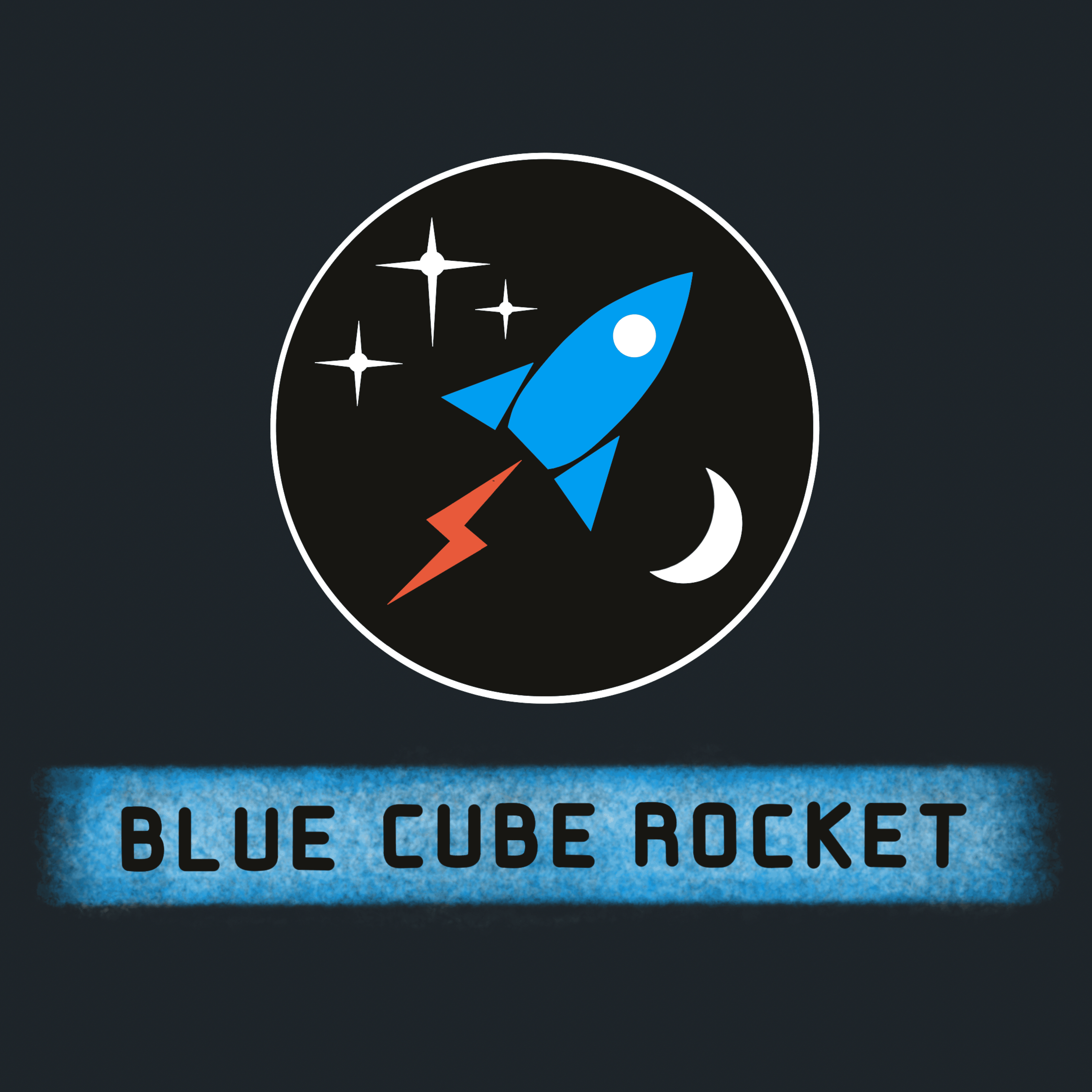 Blue Cube Rocket - Official Logo