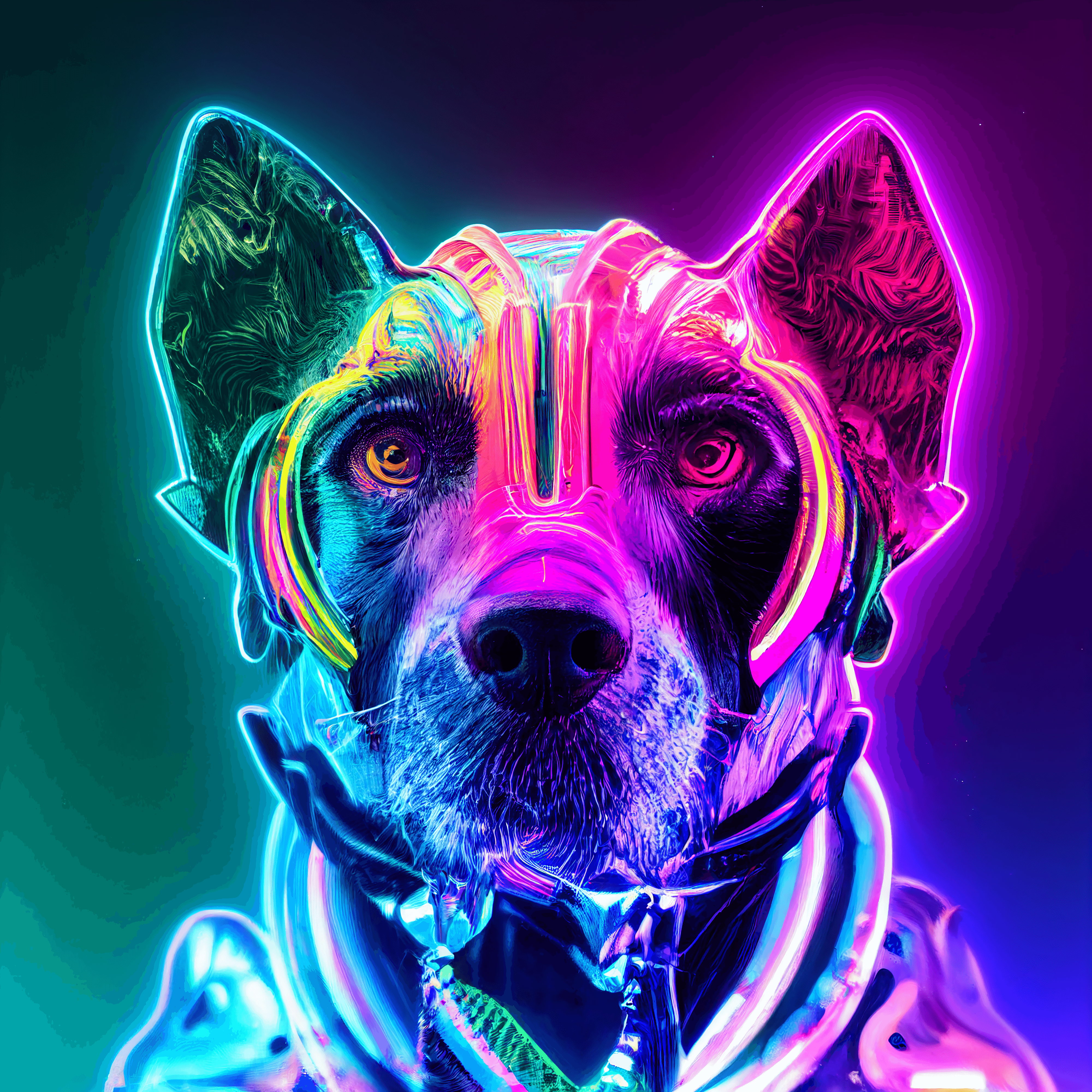 Psychedelic Neon Cyber Dogs 32