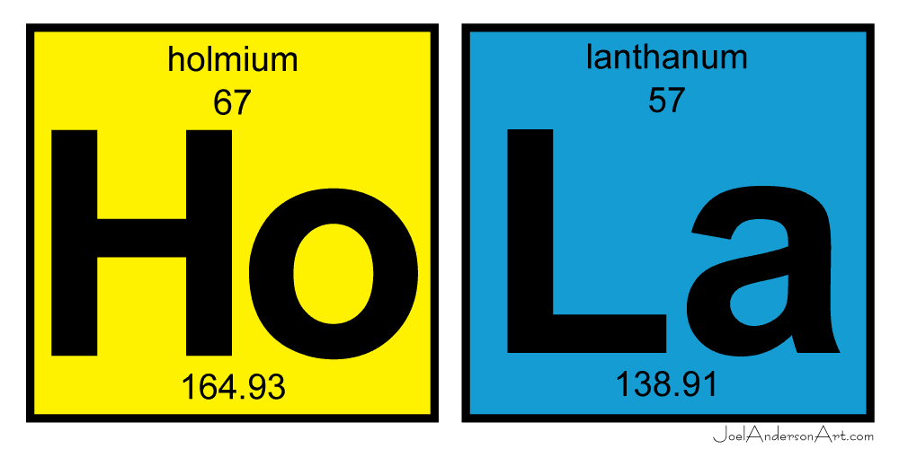 HoLa - Artist Proof - Holmium, Lanthanum - periodic table of elements