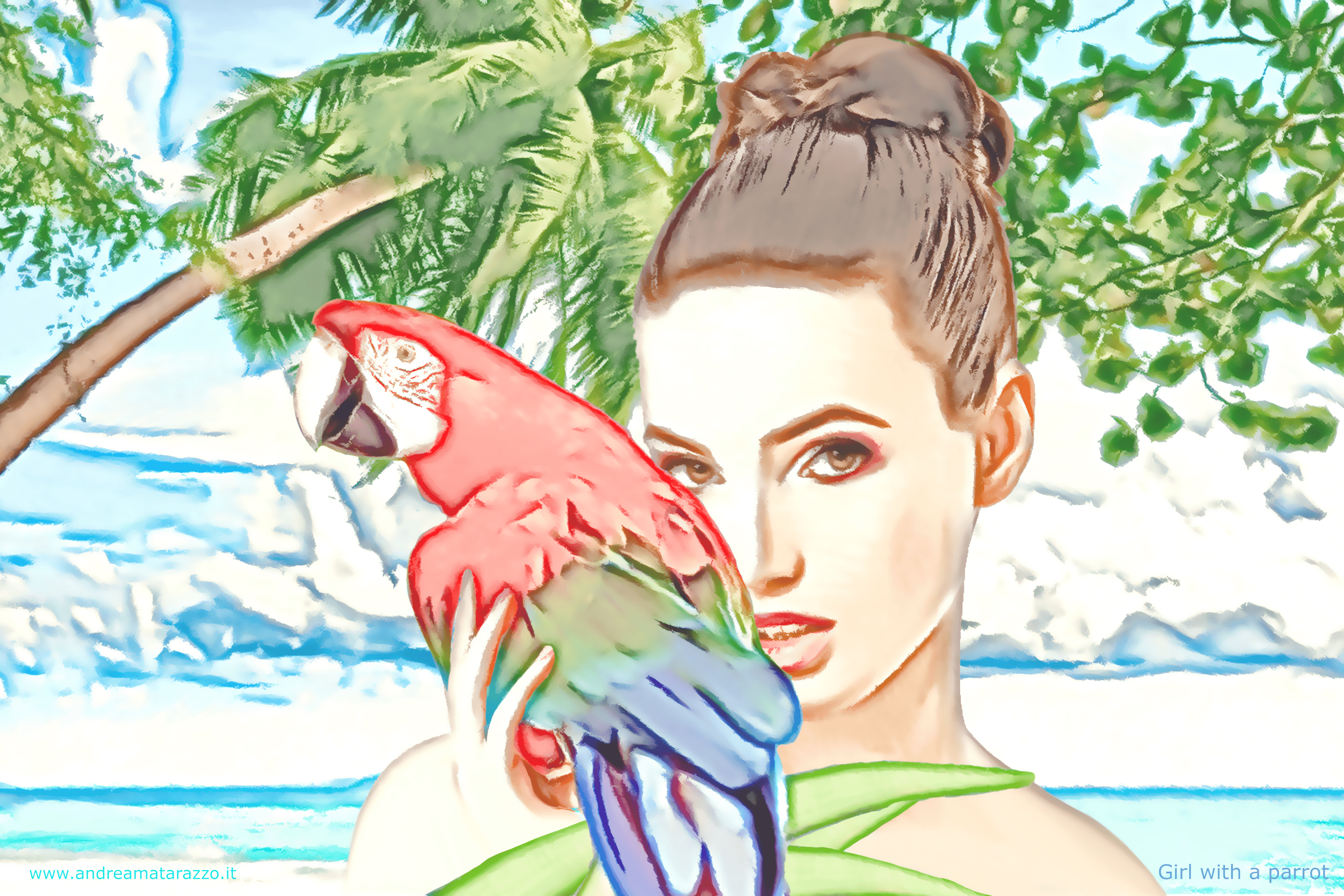 Girl with a parrot 1