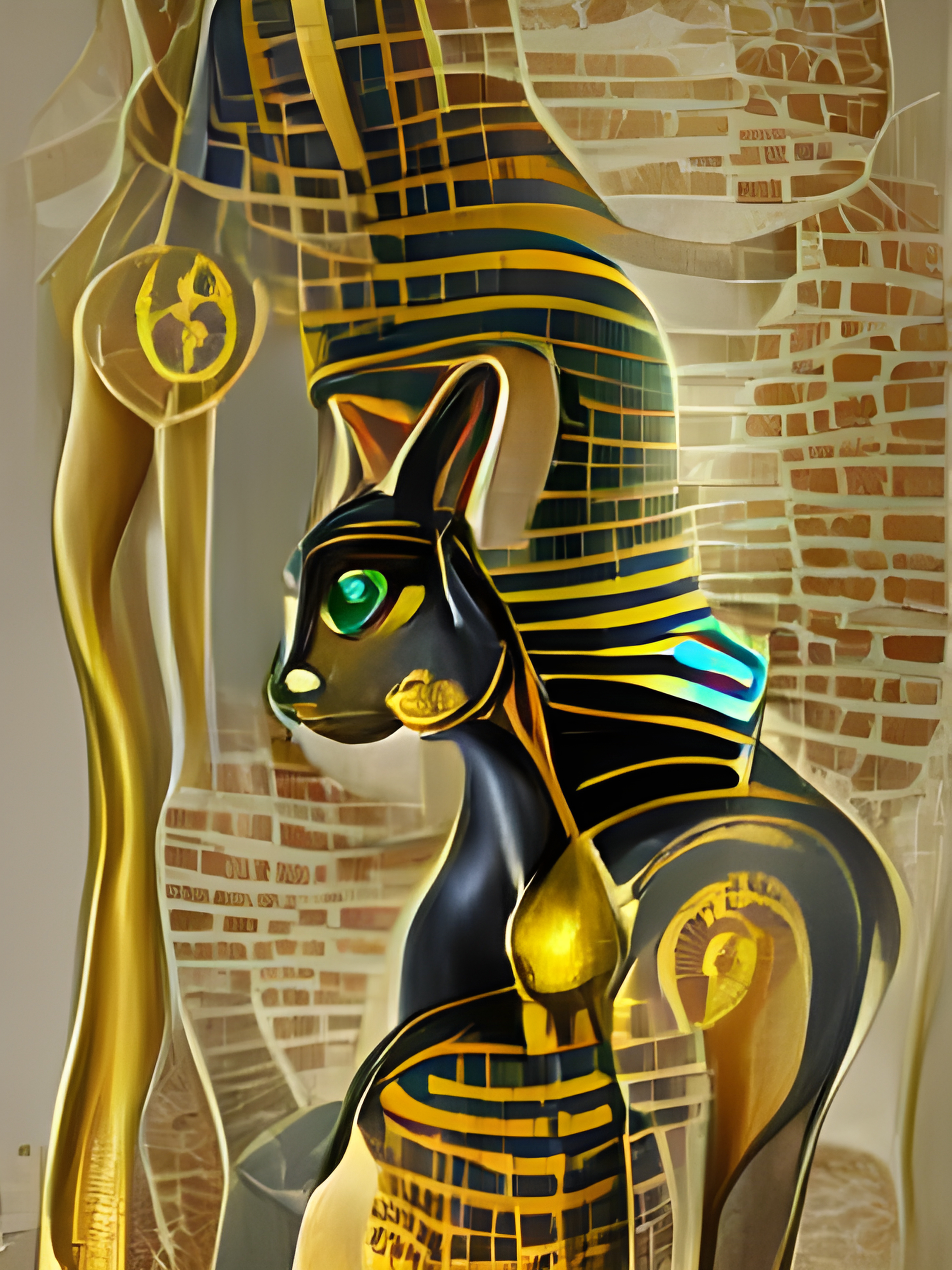 Ancient Egyptian Cat Goddess Bastet AI Art by Christine aka stine1