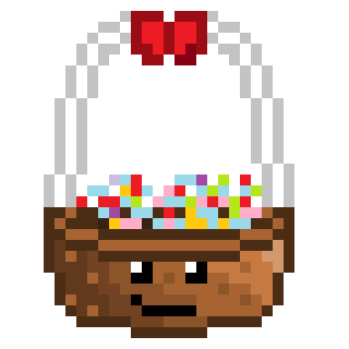 Basket #90 - White Handle, Red Bow