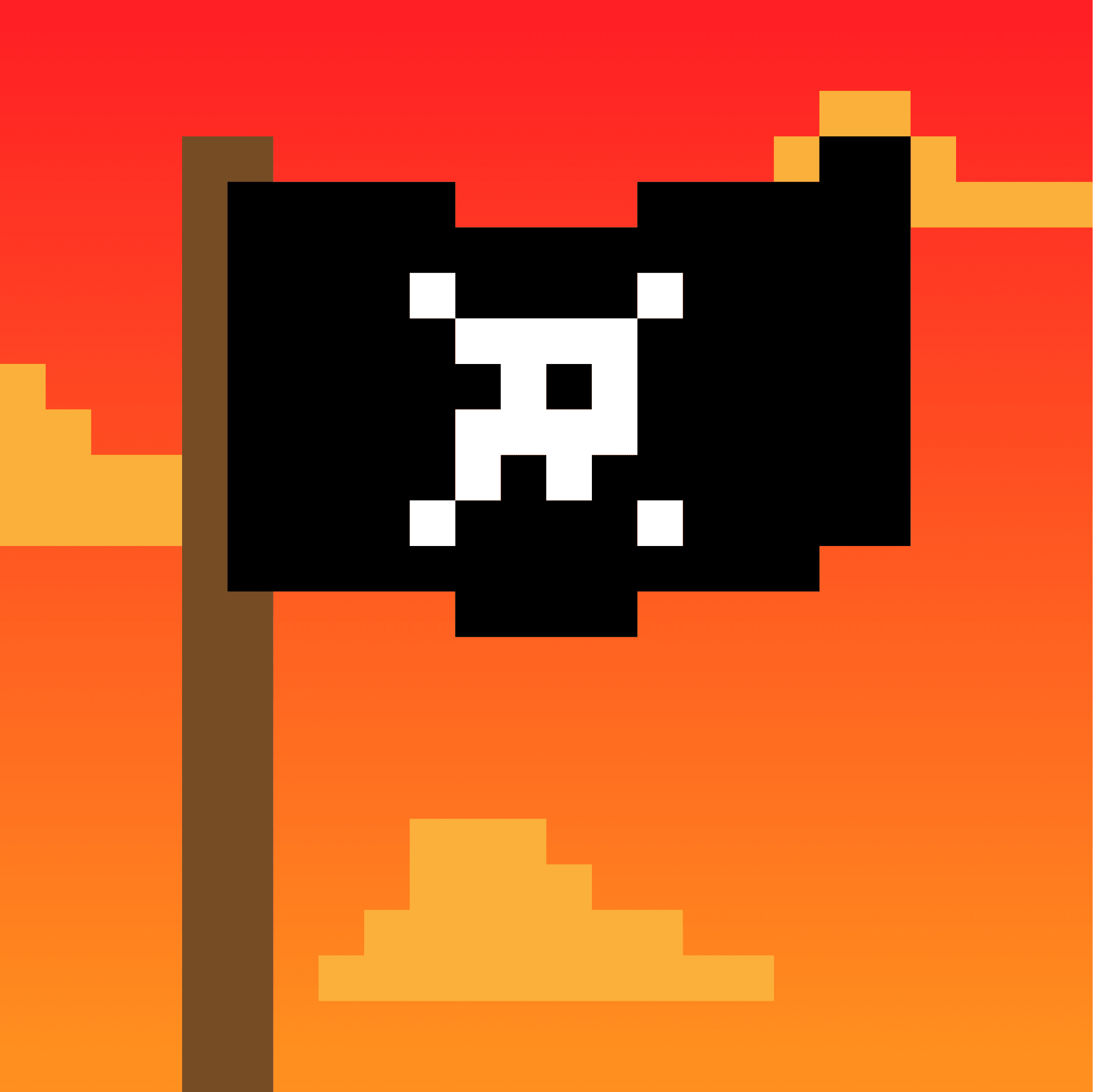 Pixel Skull #012 — Hissing the Flag at Sunset