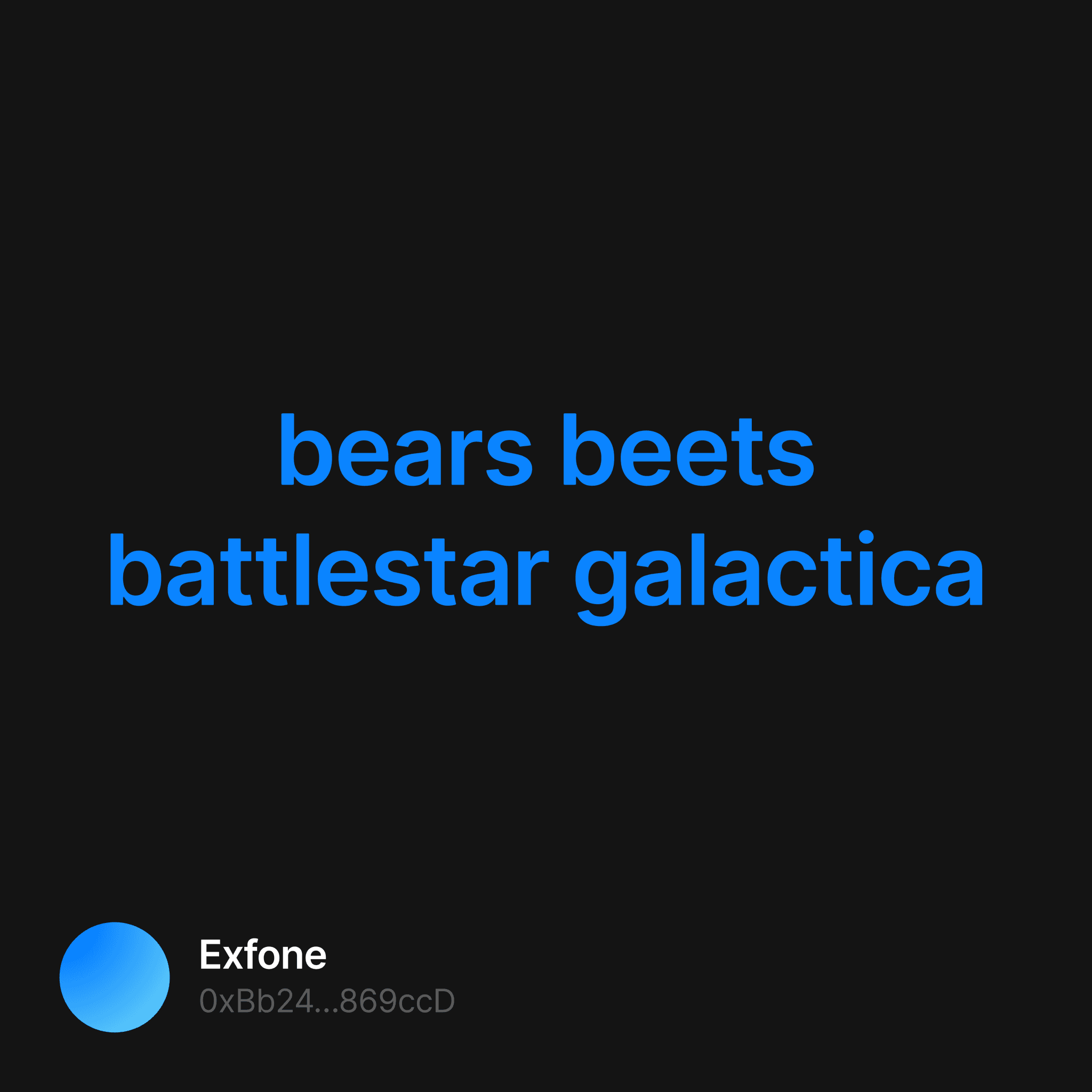 bears beets battlestar galactica Collection OpenSea