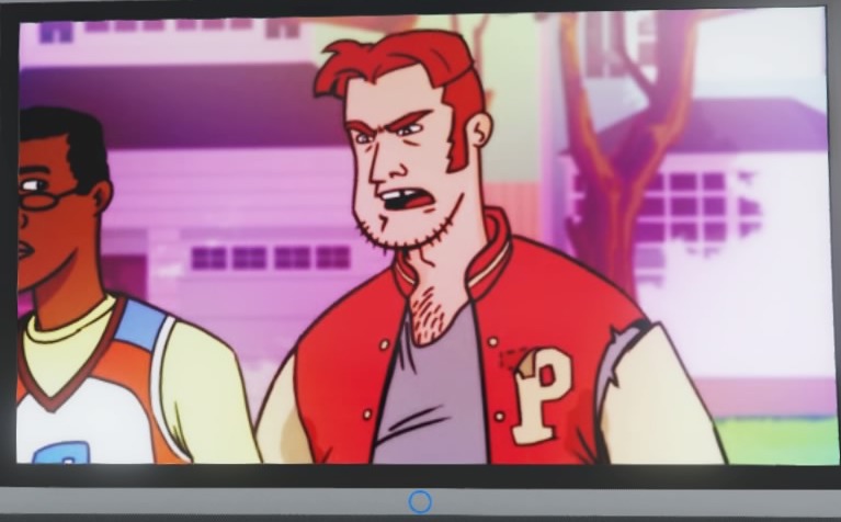 Angry P in TV Cartoon