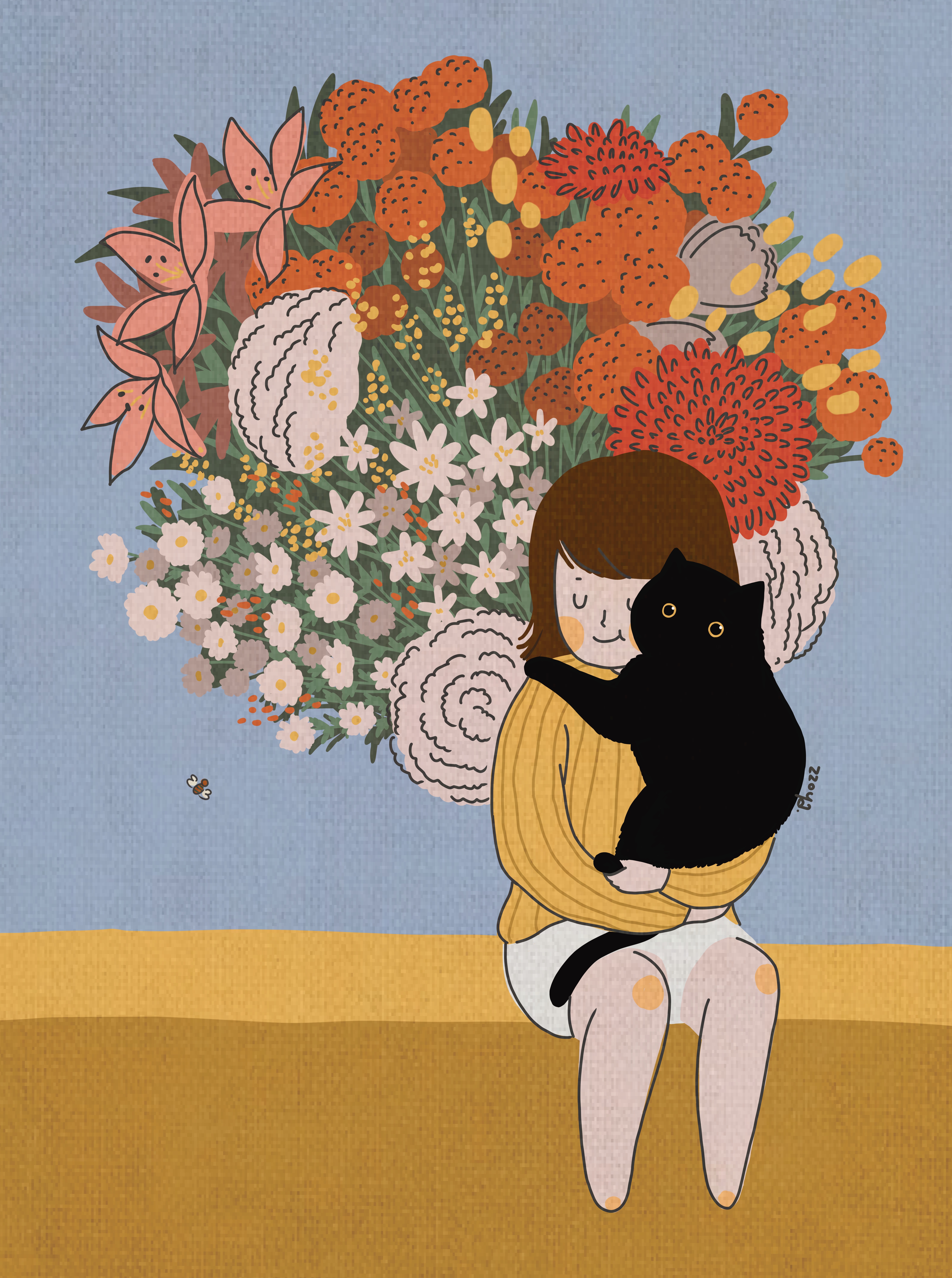 Cat and Flower 07.S