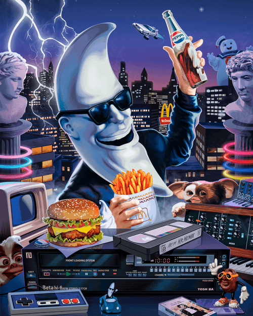 Some of Mr.Melville art 80s 90s retrowave vaporwave neon aesthetic