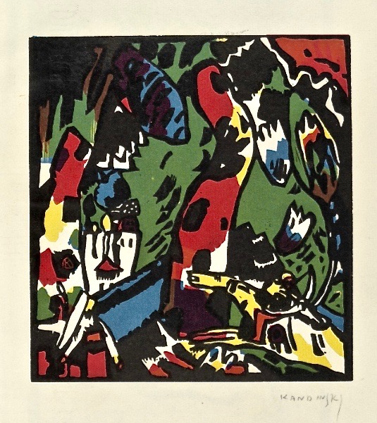 Vasily Kandinsky, The Archer (Bogenschütze) (plate facing colophon page) from Der Blaue Reiter (The Blue Rider) 1912 (print executed 1908-09)The Museum of Modern Art, New York.