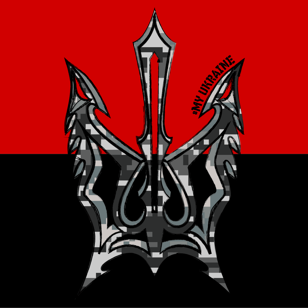 NFT-UKRAINE-ARMY-BLAZON red black