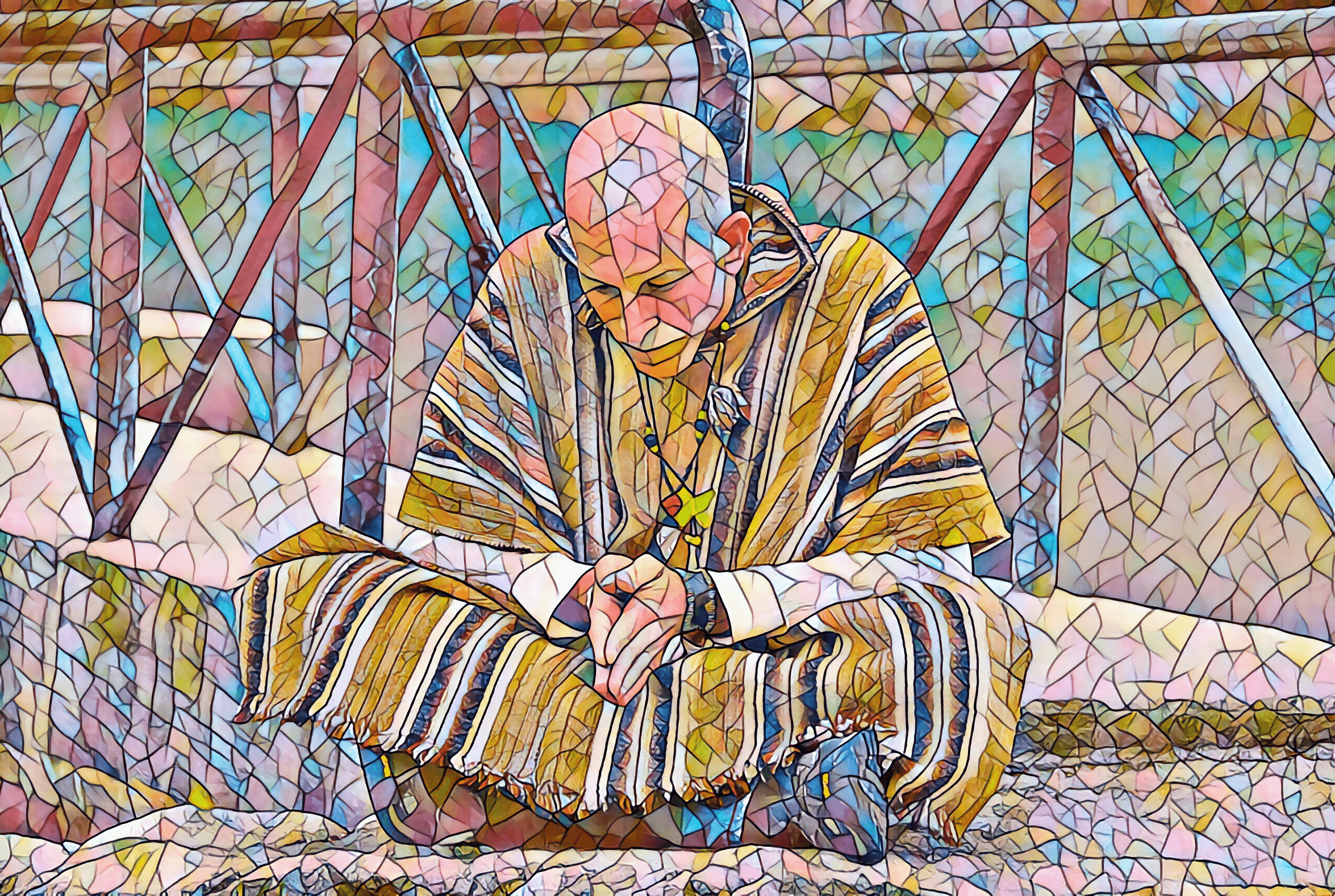 Shattered and Broken in Prayer Digital Mosaic by Brian Cimins