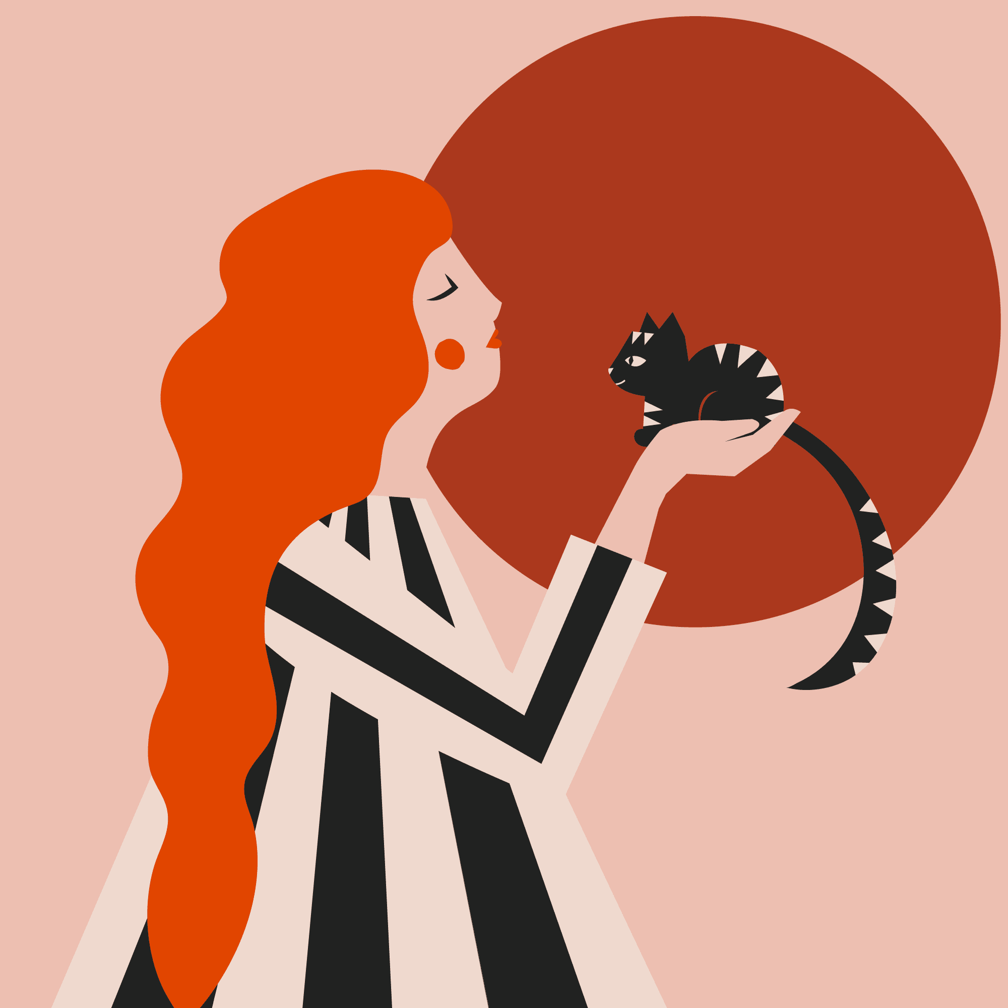 Redhead and Cats #3