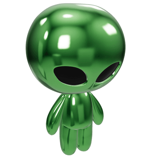 The Alien Boy 3D model - Vivid Green