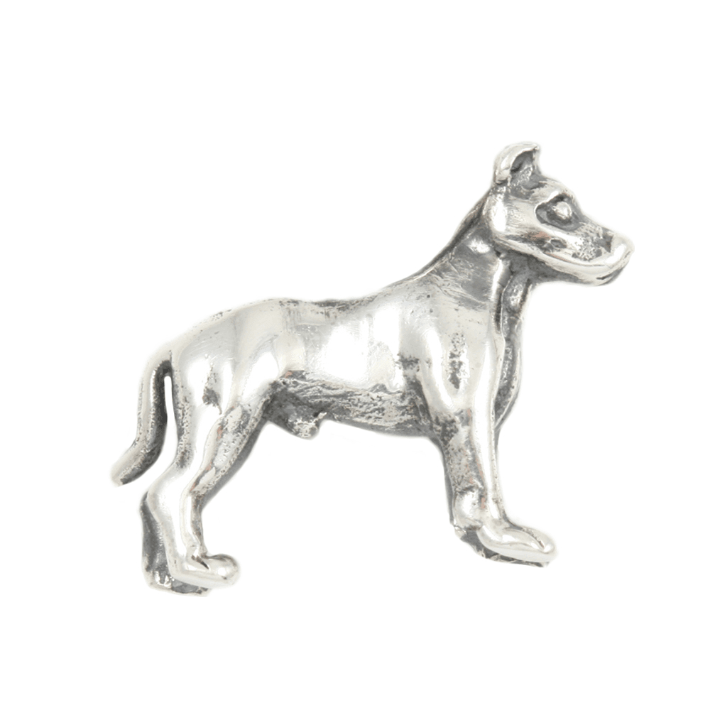 Pit Bull Dog 3D Sterling Silver