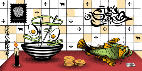 a feast in the kitchen