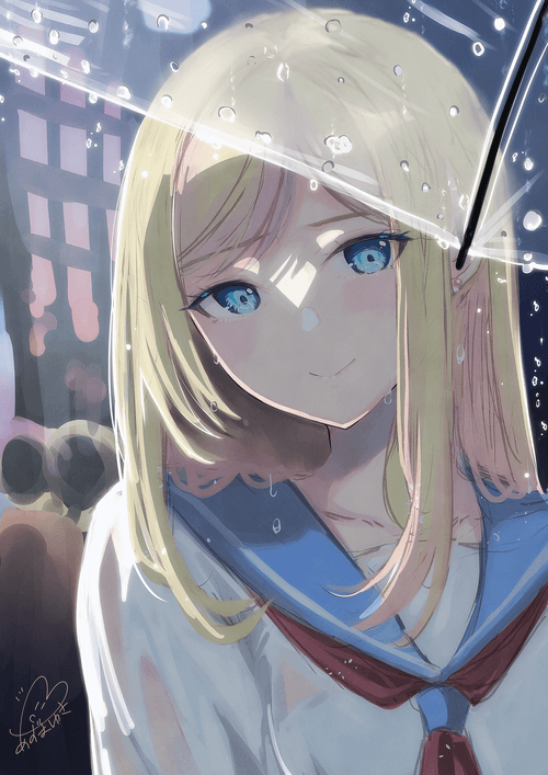 colored sketch girl #015