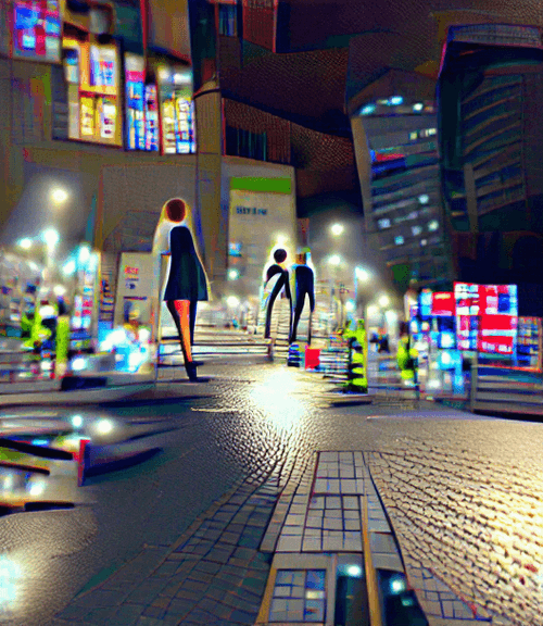 Tokyo Ginza District by night - VqGan+Clip + Unreal Engine