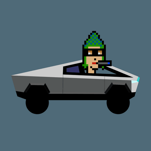 CryptoPunk #8220 in CyberTruck
