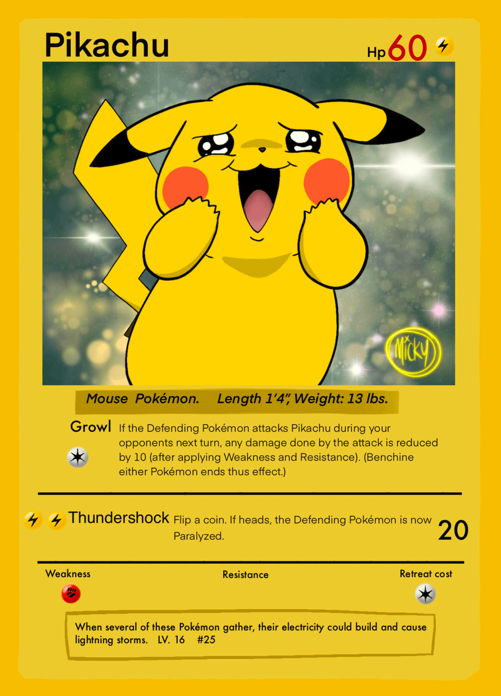 Pikachu - Pokemon Card (cute design) - Mickybottenberg\'s Art ...