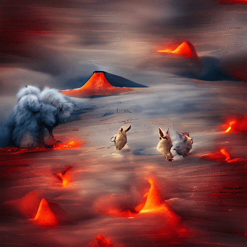 NFT Rabbits in Volcano