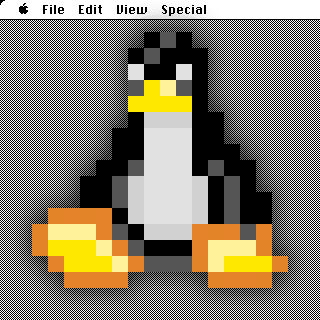 Tux visits Macintosh System 1 - #0001