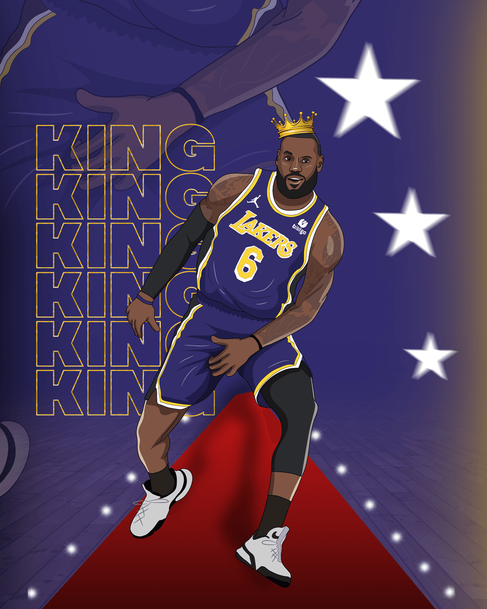 Lebron James - Digital Illustration (Purple)  Lebron james, Lebron james  background, Lebron james lakers